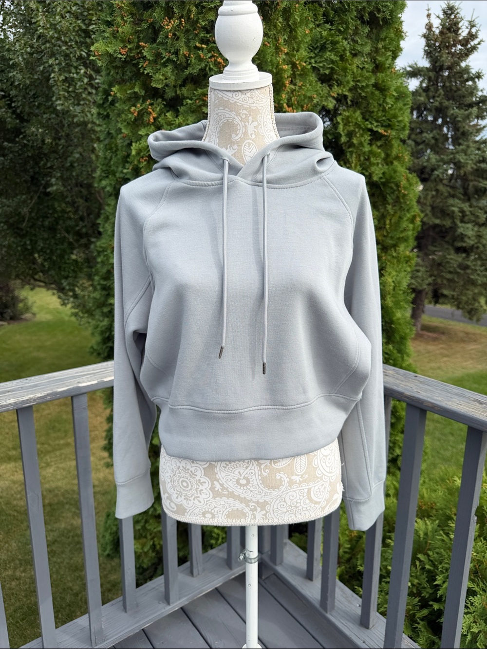 Mono B Light Gray Blue Hoodie Sz L